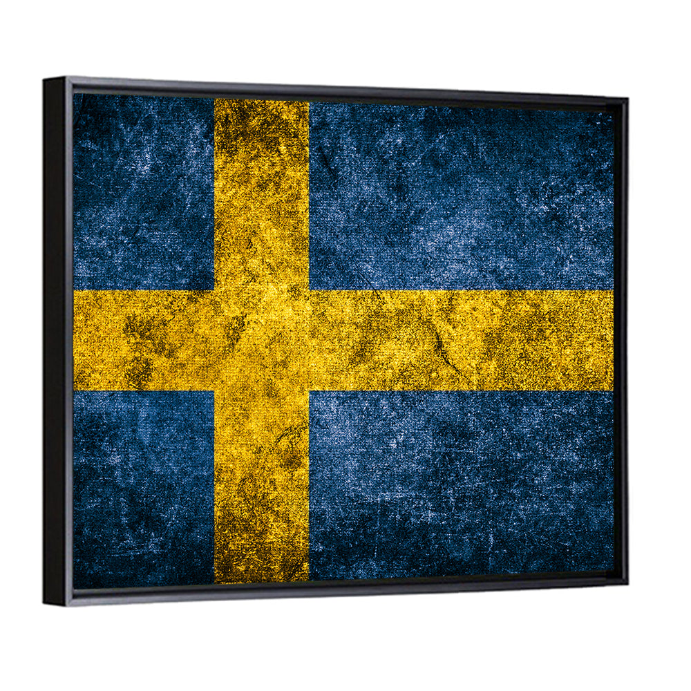 Distressed Sweden Flag Wall Art