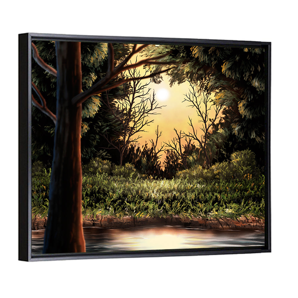 Golden Hour Lake in the Woods Wall Art