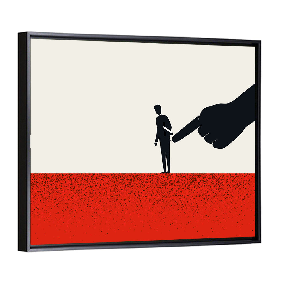 Giant Hand Pointing at Man Wall Art