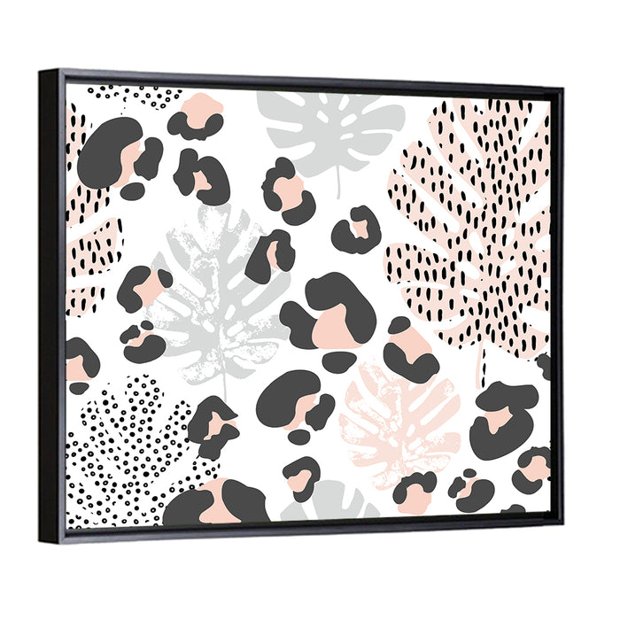 Tropical Leaves Pattern Wall Art as a framed canvas