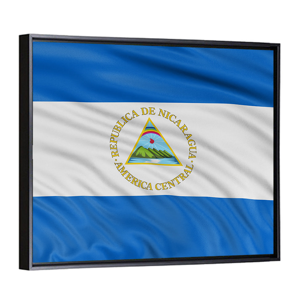 Nicaraguan Flag with Emblem Wall Art