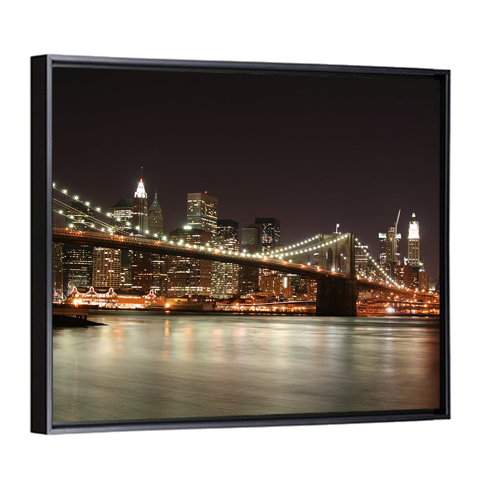 Brooklyn Bridge Night Skyline Wall Art