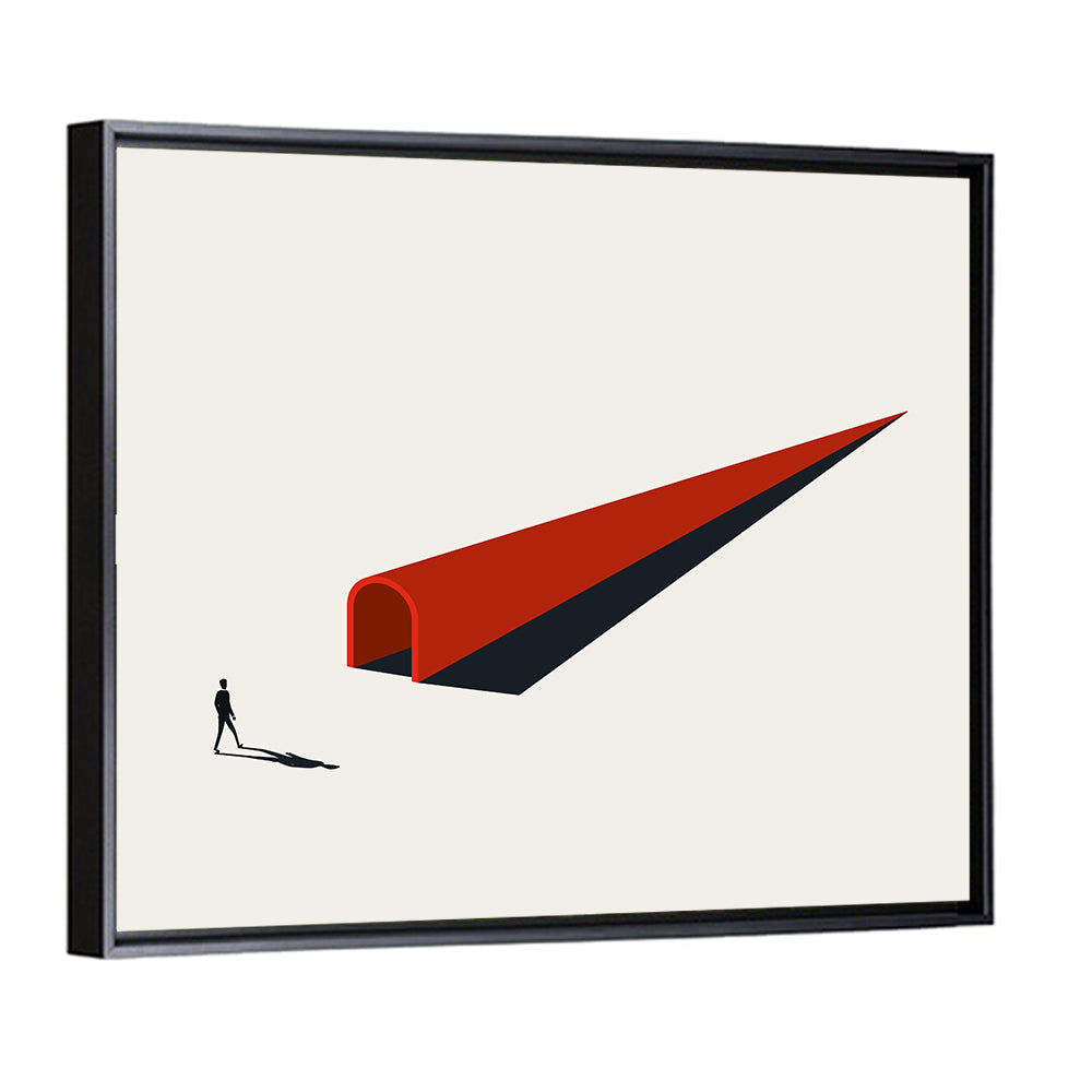 Silhouette in Red Tunnel Wall Art