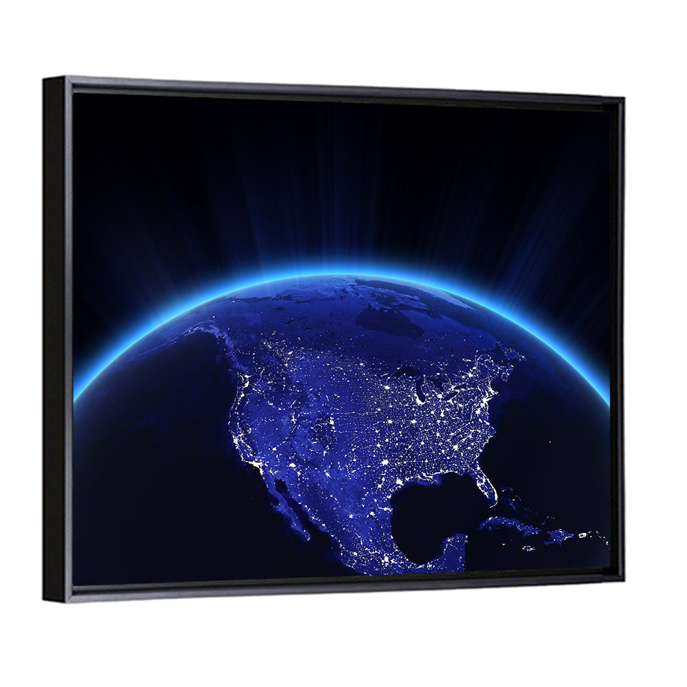 North America City Lights at Night Wall Art
