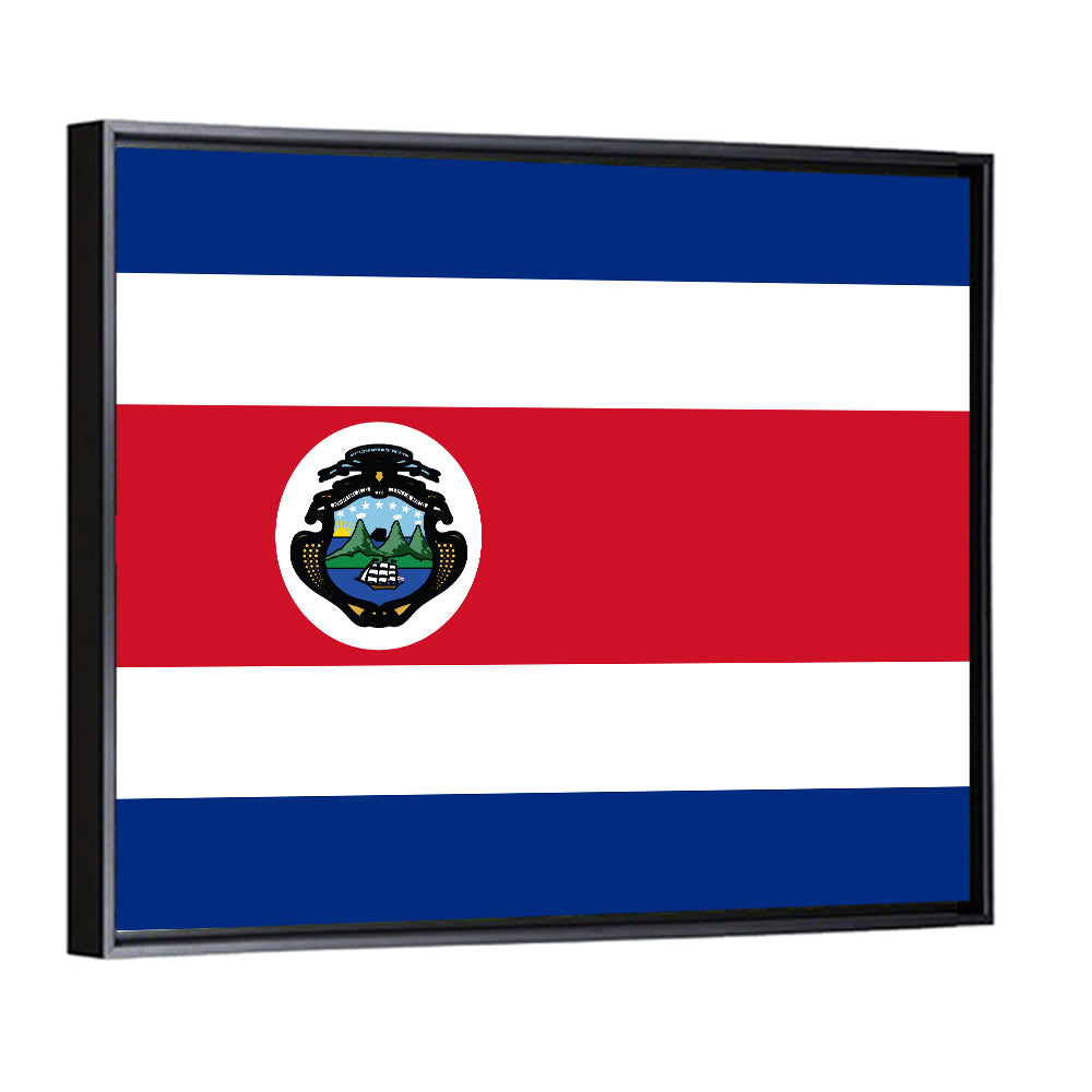 Costa Rica Flag with Coat of Arms Wall Art