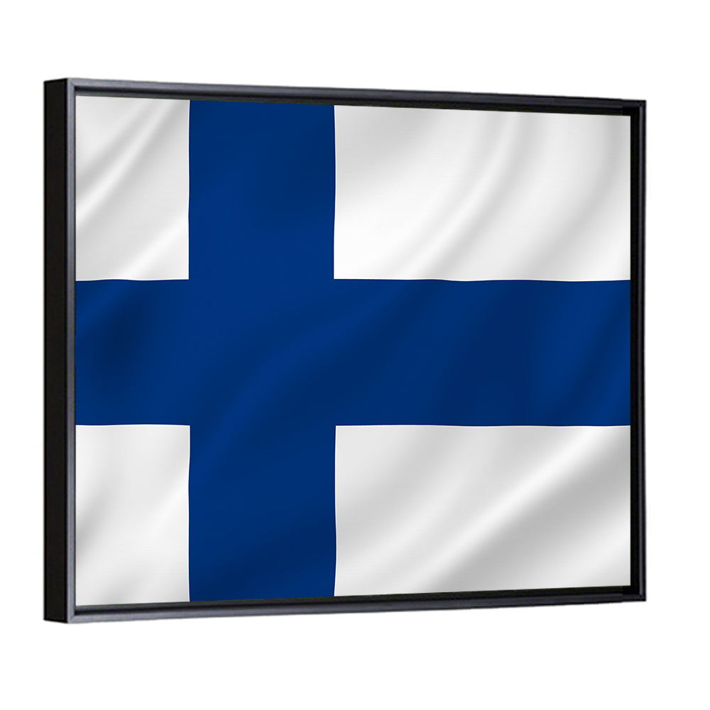 Finnish Flag with Rippling Texture Wall Art