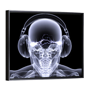Skeleton X-Ray Wearing Headphones Wall Art