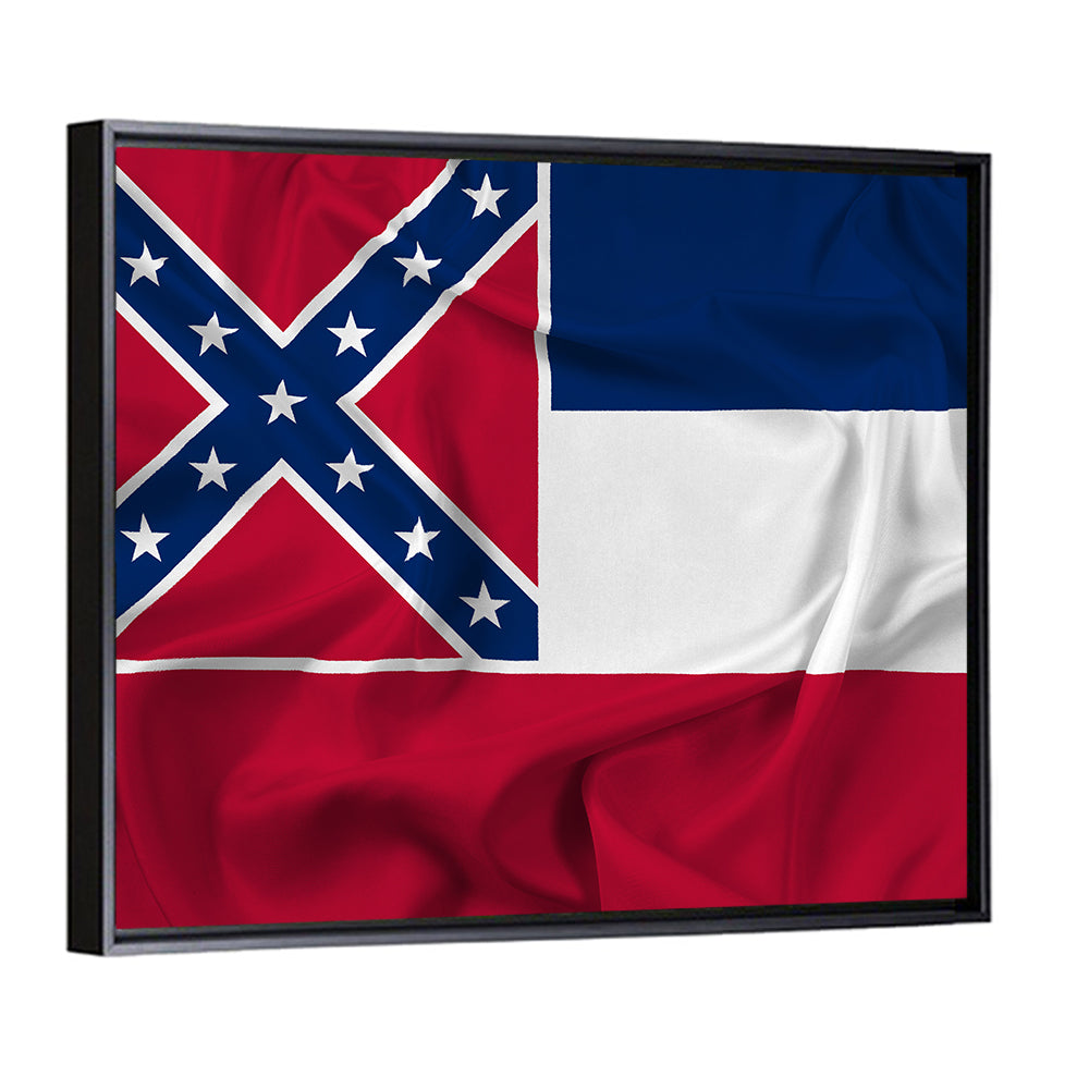 Mississippi State Flag Waving Wall Art