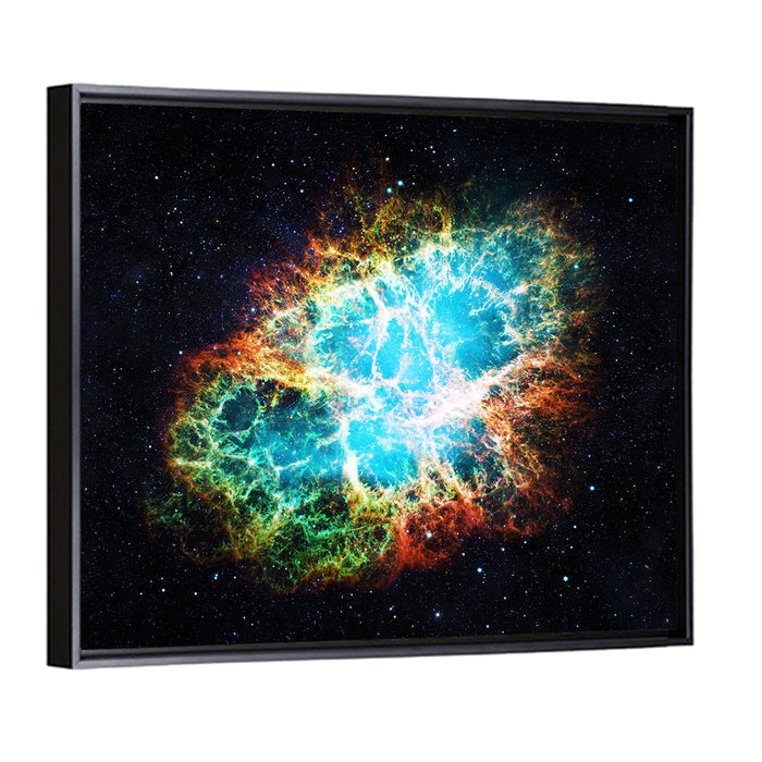 Crab Nebula Wall Art as a framed canvas