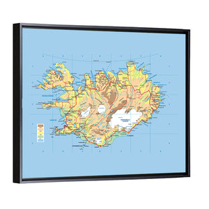 Iceland Map Wall Art