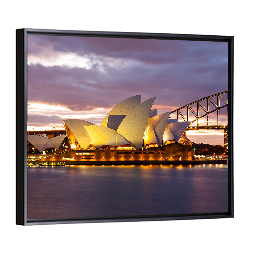 Sydney Opera House at Dusk with Harbour Bridge Wall Art