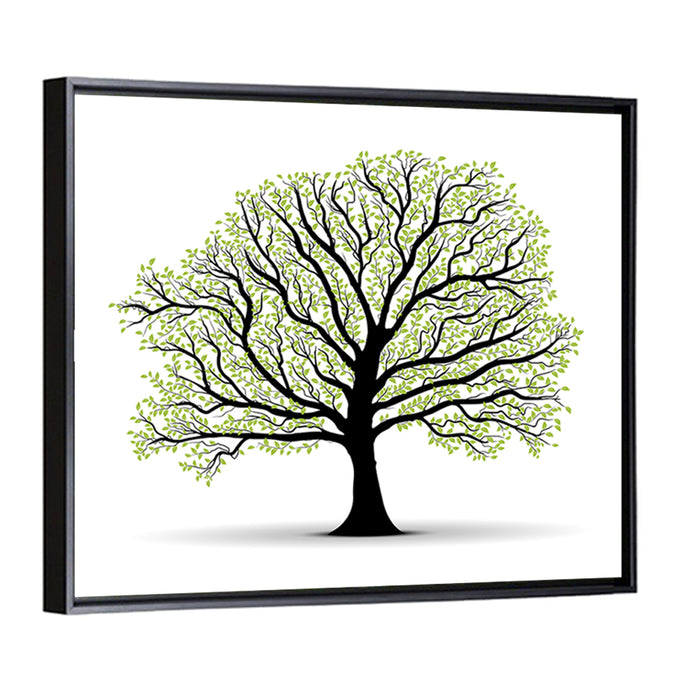 Deciduous Tree Silhouette Wall Art as a framed canvas