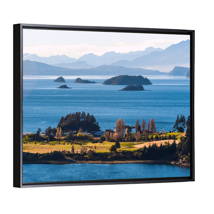 Nahuel Huapi Lake Golden Hour Wall Art as a framed canvas
