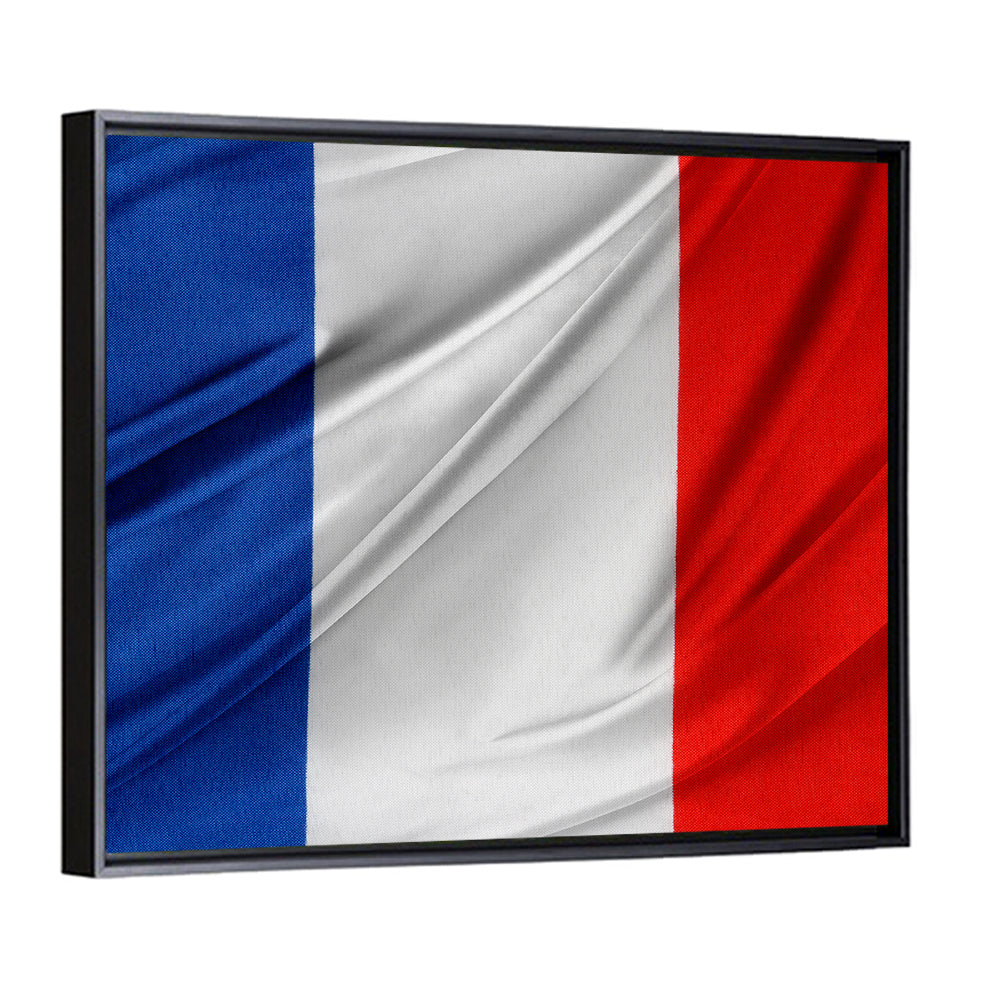 French Flag Tricolor with Folded Texture Wall Art