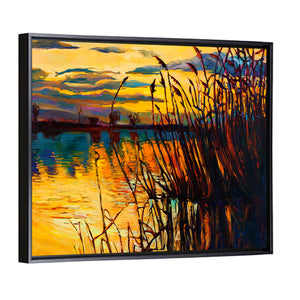 Lake On Sunset Wall Art