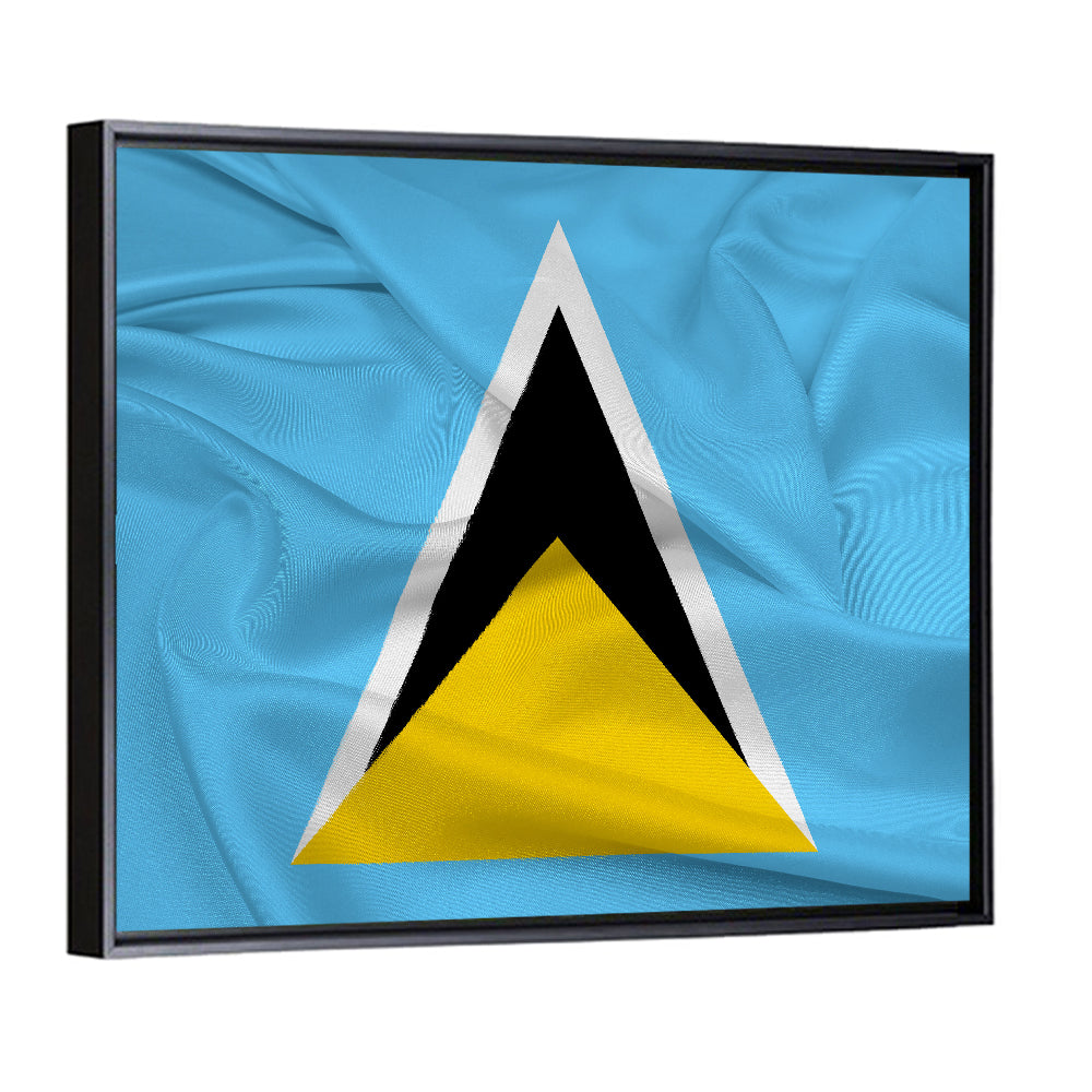 Saint Lucia Flag Geometric Design Wall Art