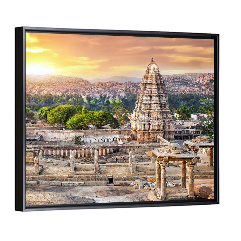 Virupaksha Temple at Sunrise, Hampi Wall Art