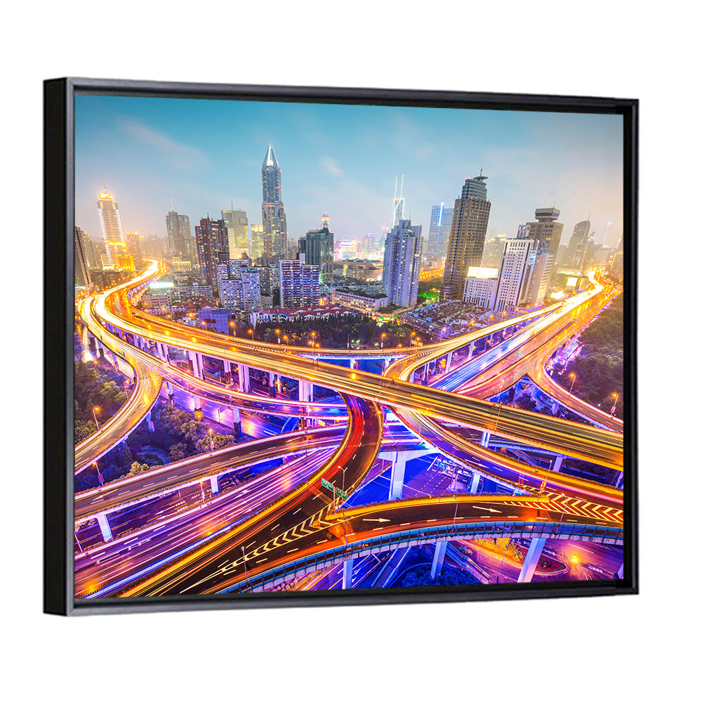 Shanghai Highways Skyline Wall Art