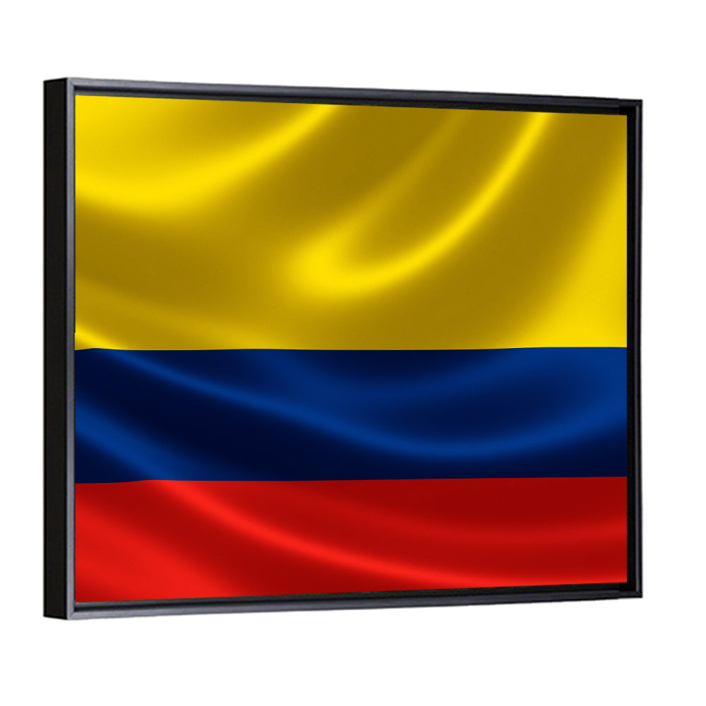 Colombian Flag with Rippling Texture Wall Art