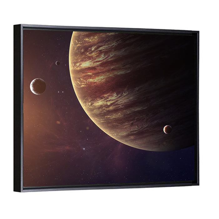 Jupiter from Space Wall Art as a framed canvas