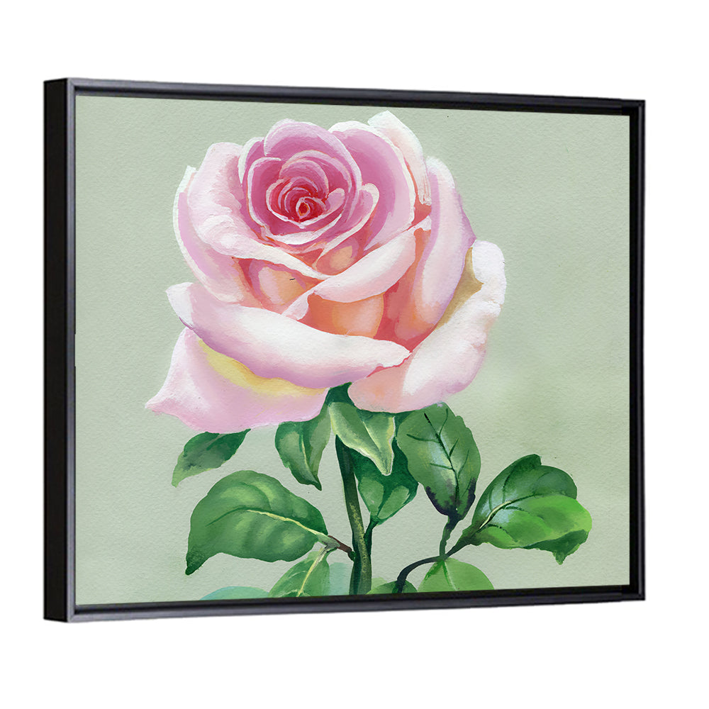 Pink Watercolor Rose Wall Art