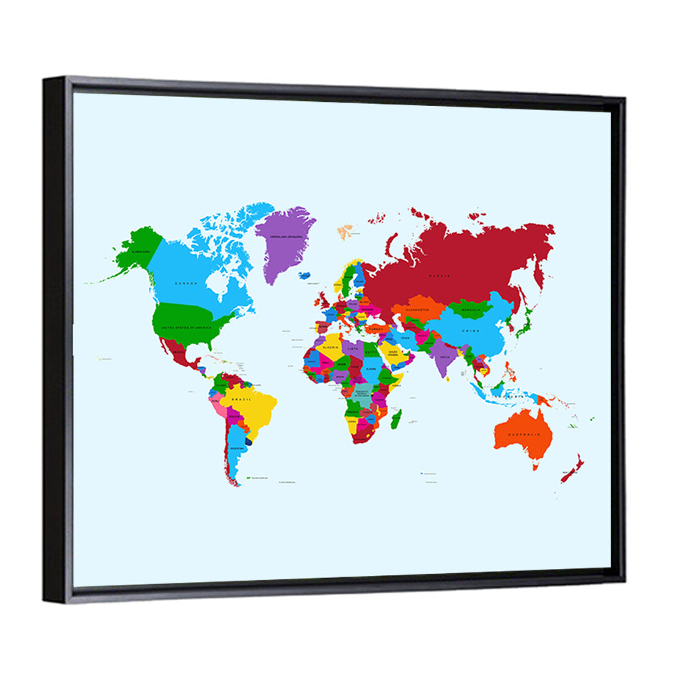 Minimalist Colorful World Map Wall Art