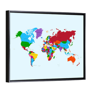 Colorful World Map Wall Art