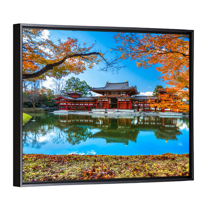 Byodo-in Temple Phoenix Hall Wall Art as a framed canvas