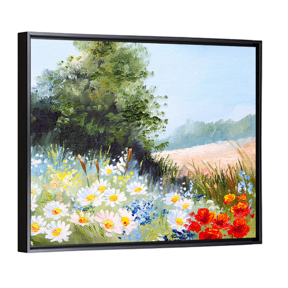 Daisy Meadow with Red Poppies Wall Art
