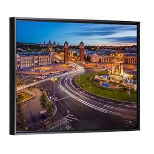 Barcelona City At Night Wall Art