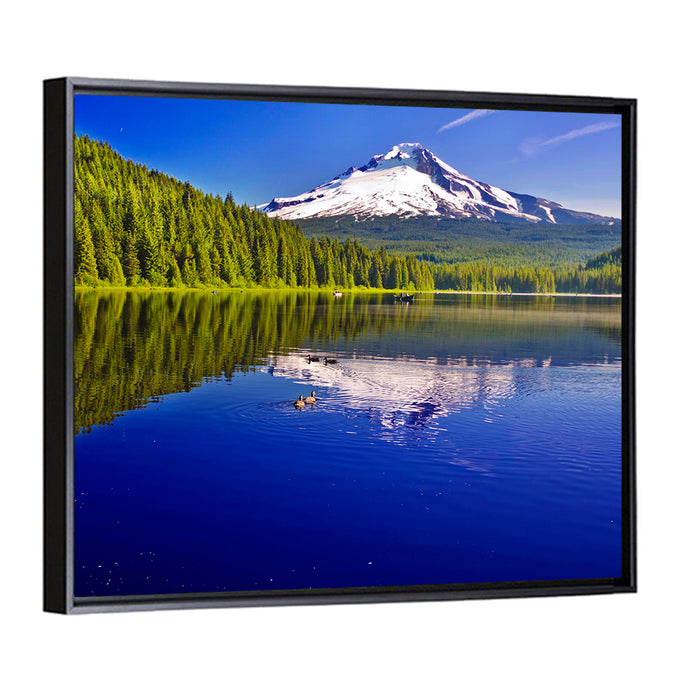 Mt Hood Reflected in Trillium Lake Wall Art as a framed canvas