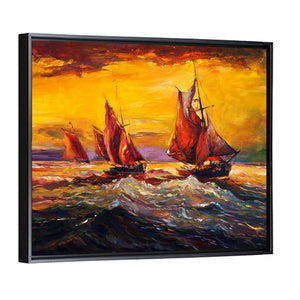 Sail Ship In Sea Artwork Wall Art