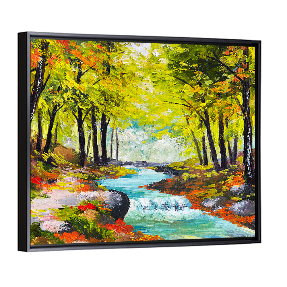 Autumn Forest Stream Wall Art