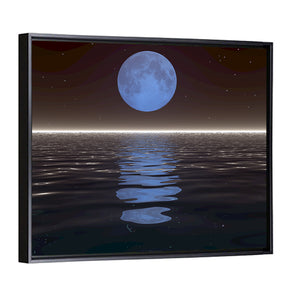 Surreal Moonset Over Water Wall Art