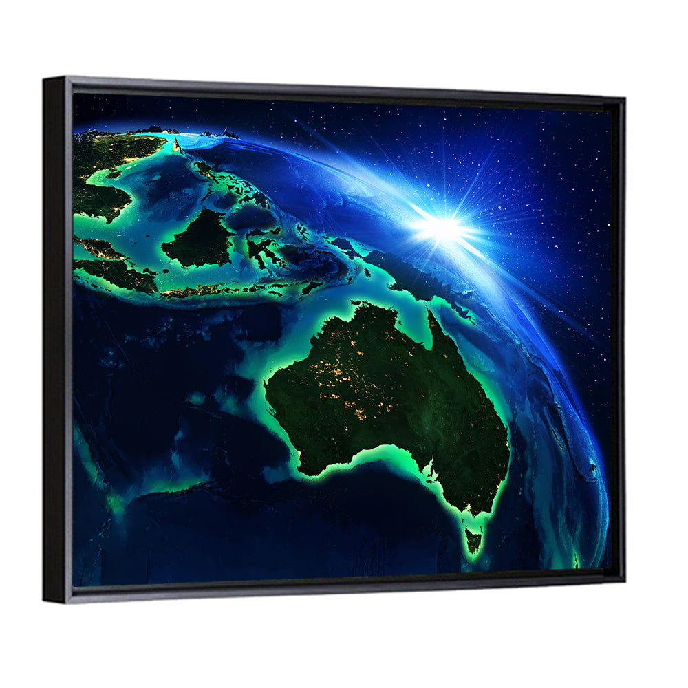 Australia and Indonesia from Space Wall Art