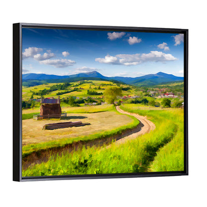 Summer Mountains Village Wall Art