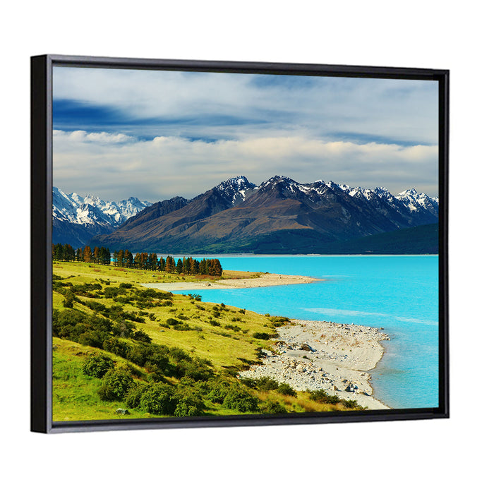Mount Cook Over Lake Pukaki Wall Art as a framed canvas