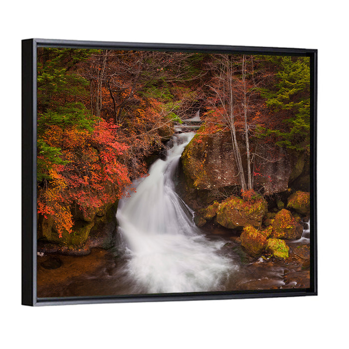 Ryuzu Falls, Nikko Japan Wall Art as a framed canvas