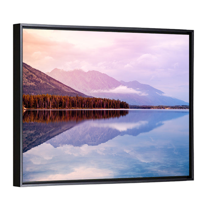Leigh Lake, Wyoming Wall Art as a framed canvas
