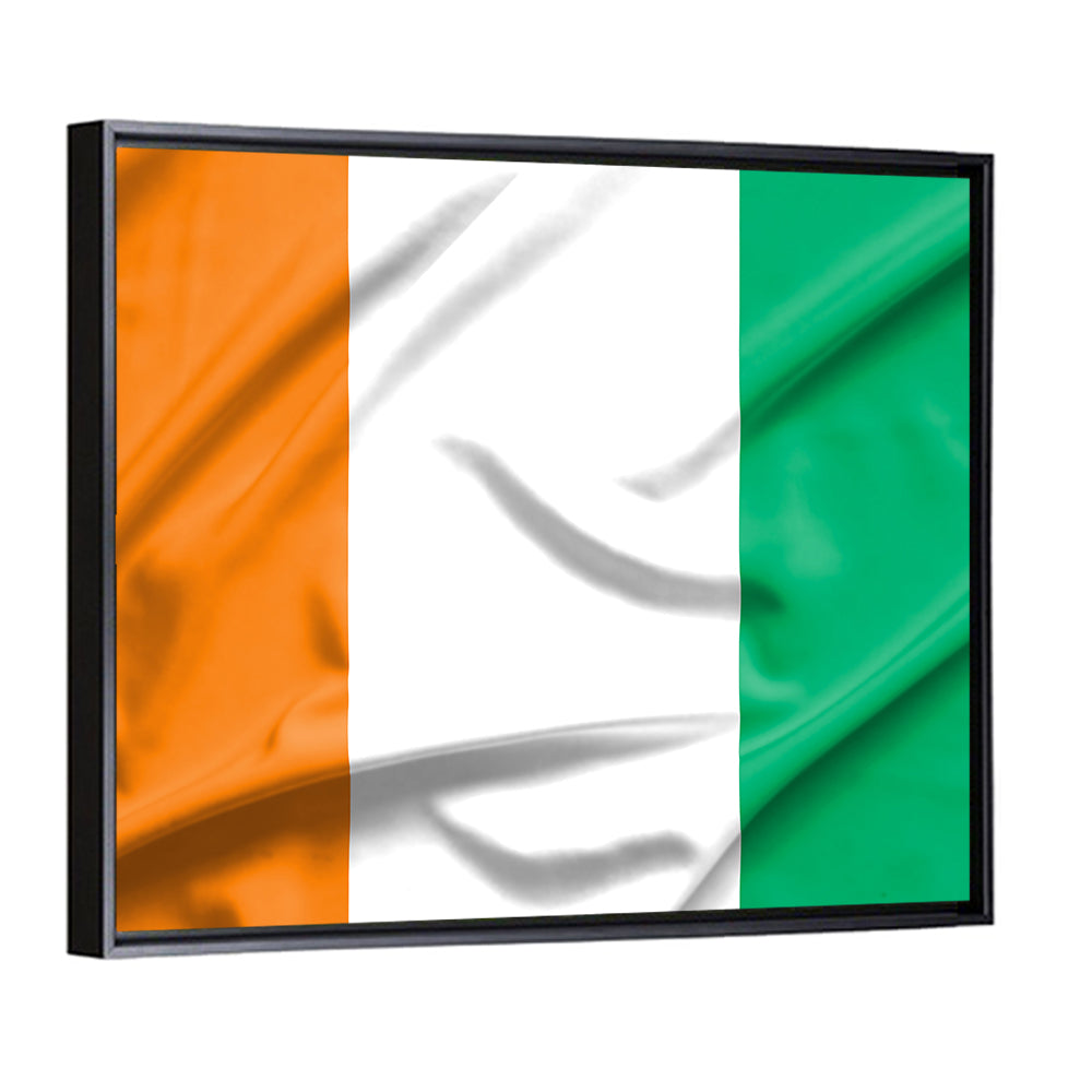 Ivory Coast Flag Rippled Tricolor Wall Art