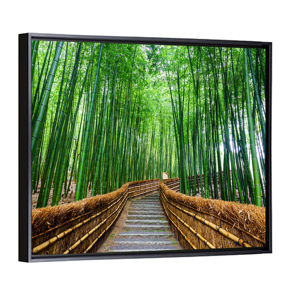 Stone Steps in Kyoto Bamboo Forest Wall Art