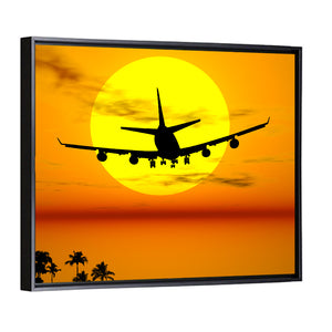 Plane Flying In The Sun Wall Art