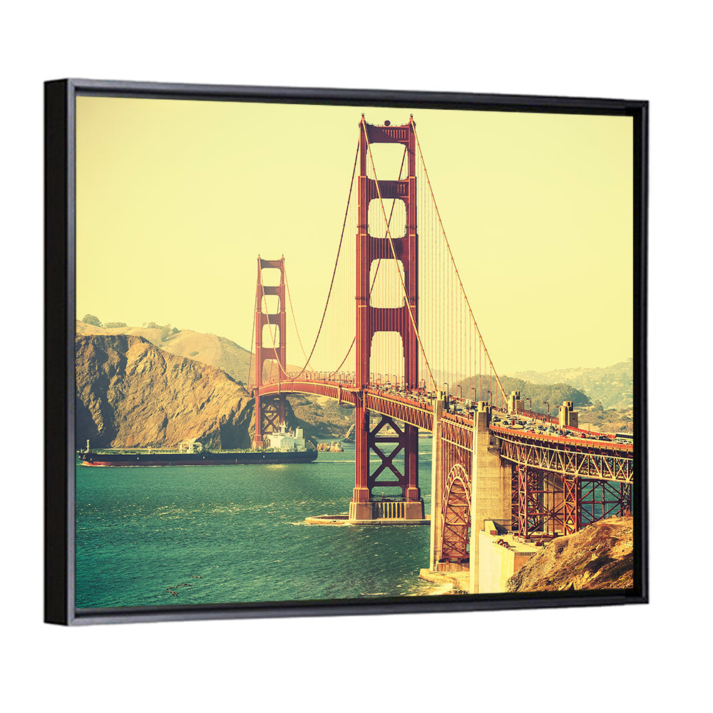 Golden Gate Bridge with Cargo Ship Wall Art