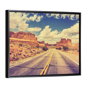 Vintage Desert Road In USA Wall Art