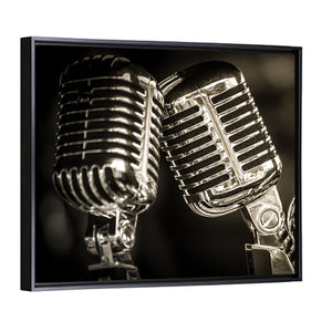 Recording Studio Microphones Wall Art