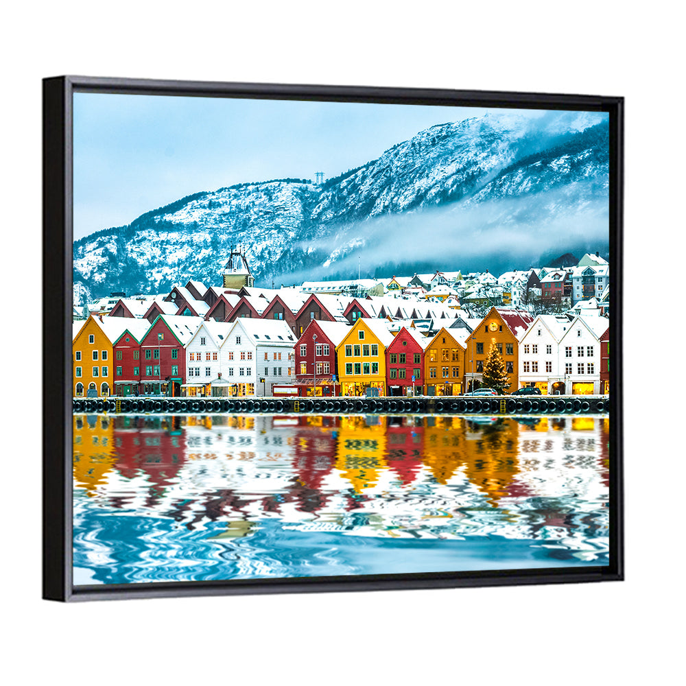 Bryggen Wharf in Bergen Wall Art