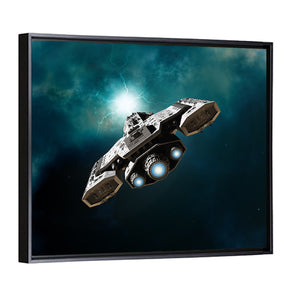 Spaceship In Deep Space Wall Art