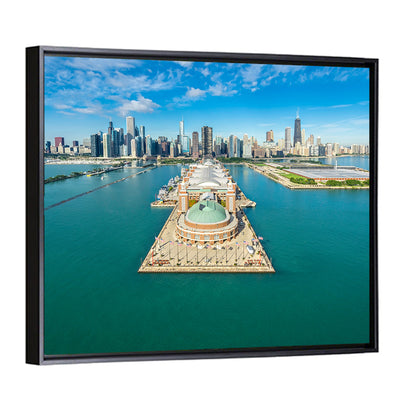 Chicago Skyline Aerial Wall Art