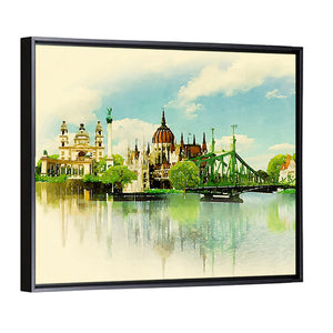 Watercolor Budapest Illustration Wall Art