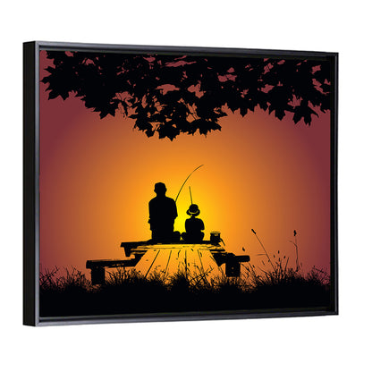 Fishing In The Sunset Wall Art